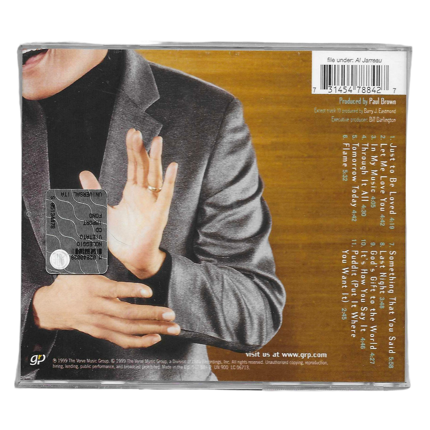 Al Jarreau - Tomorrow Today (1999) | CD Originale Jazz | Ottime Condizioni TR0006