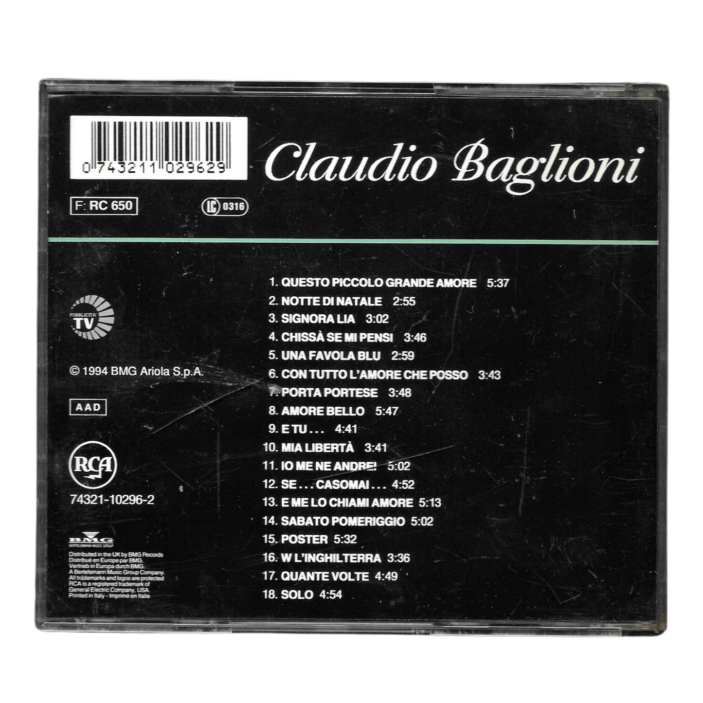 Claudio Baglioni - Claudio Baglioni | CD Album Pop Italiano | Ottime Condizioni - TR0114