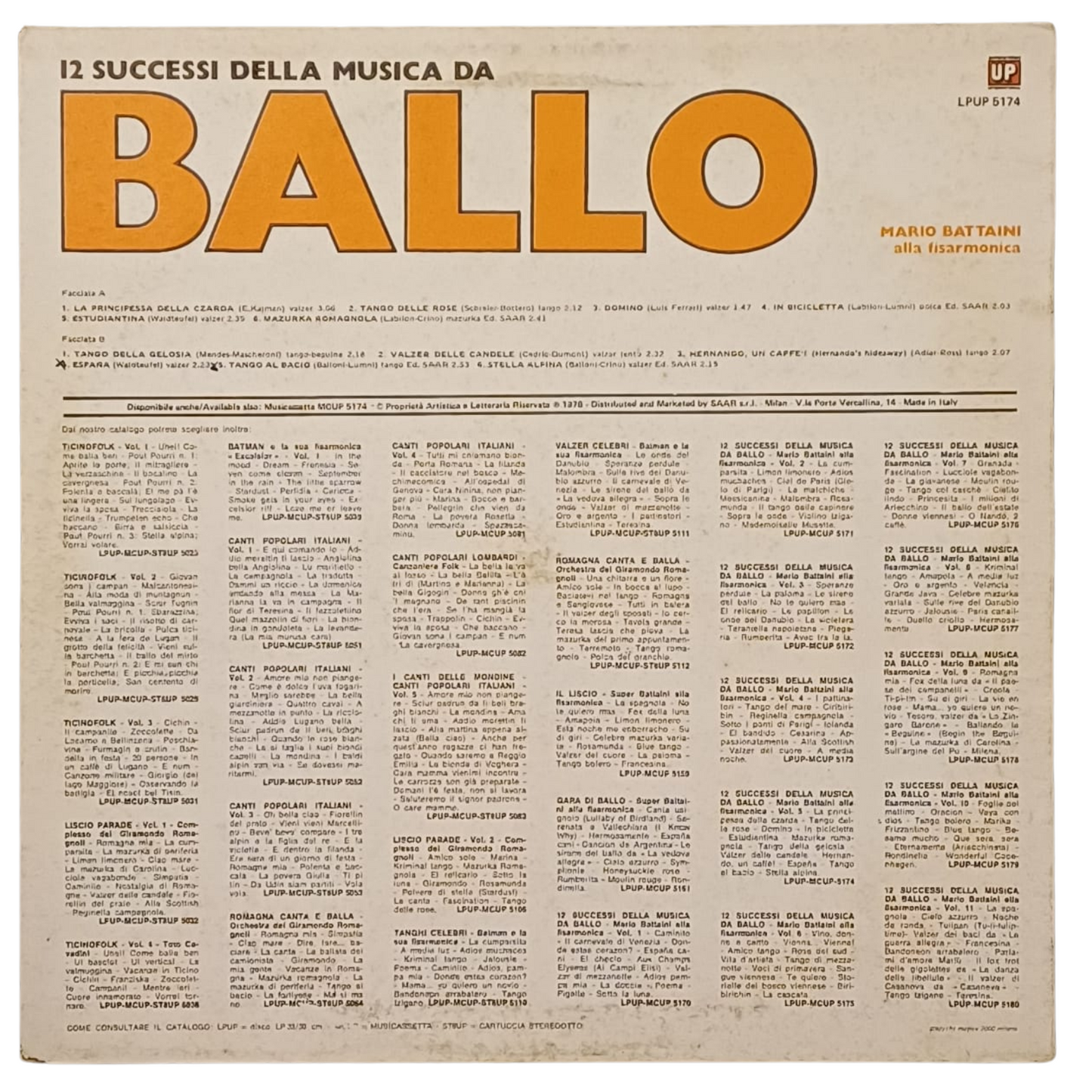 Mario Battaini – 12 Successi Della Musica Da Ballo |Vinile LP–1978 |(VG+)TRV0132