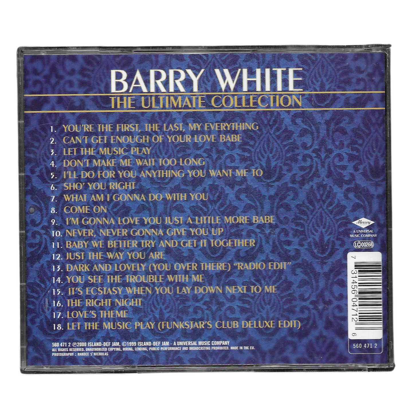 Barry White - The Ultimate Collection CD (2000) | Soul, Funk | COME NUOVO - TR0055