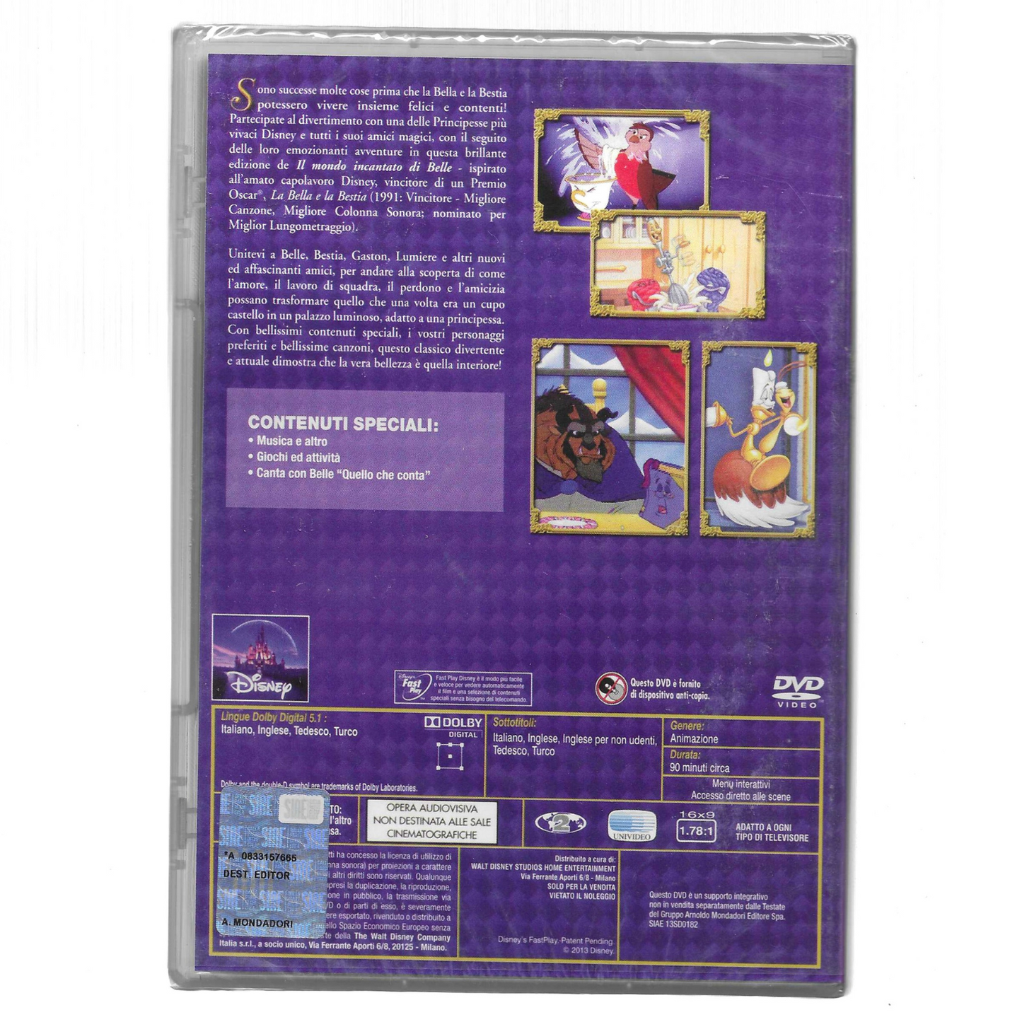 DVD "La Bella e la Bestia - Il Mondo Incantato di Belle" (1998) - Edizione Disney - Nuovo - TRD0059