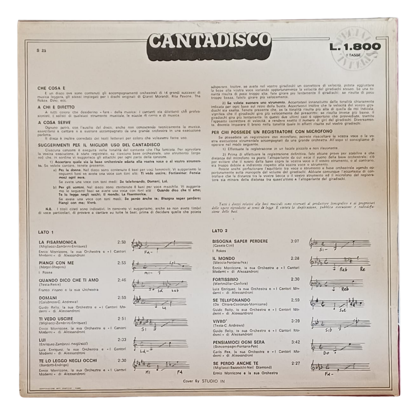 Cantadisco | LP RCA S25 | Compilation Italiana| OTTIME CONDIZIONI (VG+) |TRV0020