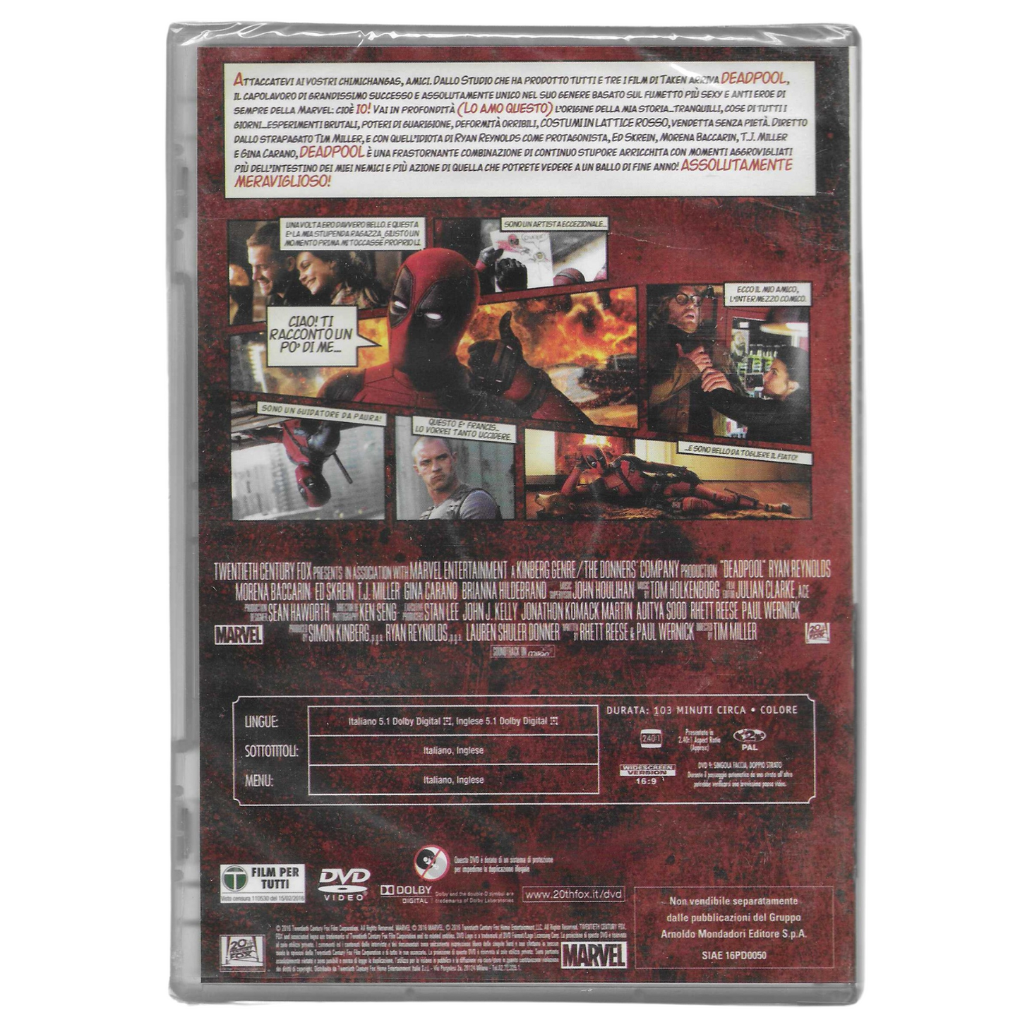 DVD Deadpool (2016) - Edizione Speciale - NUOVO - TRD0057