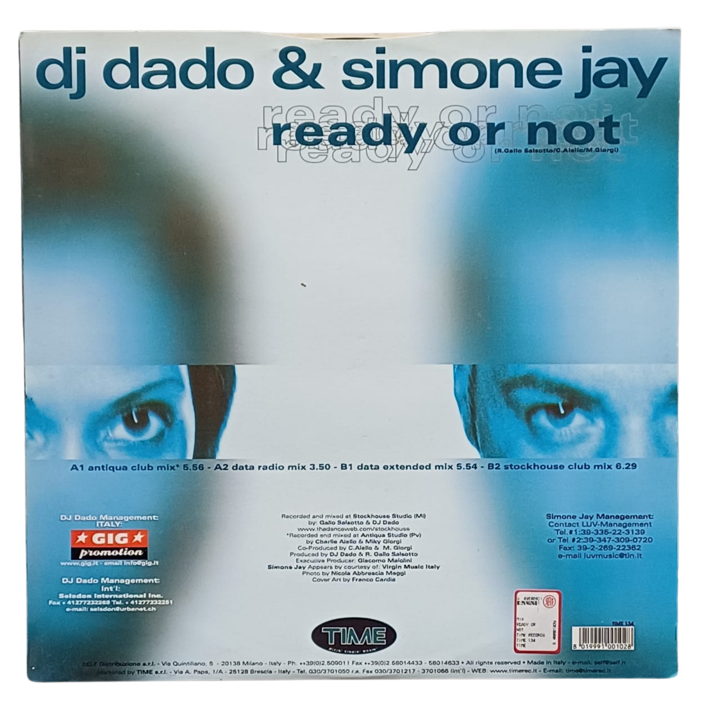 DJ Dado & Simone Jay – Ready Or Not-Part 1|Vinile 12"TIME–TIME 134| (VG+) TRV0040