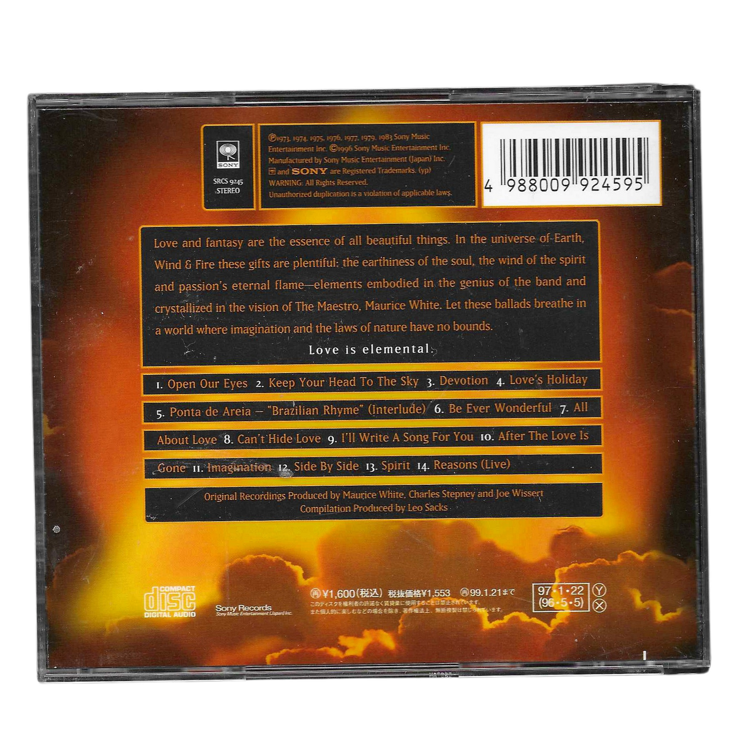 Earth, Wind & Fire - Elements of Love: The Ballads | CD Album R&B Soul | COME NUOVO-TR0113