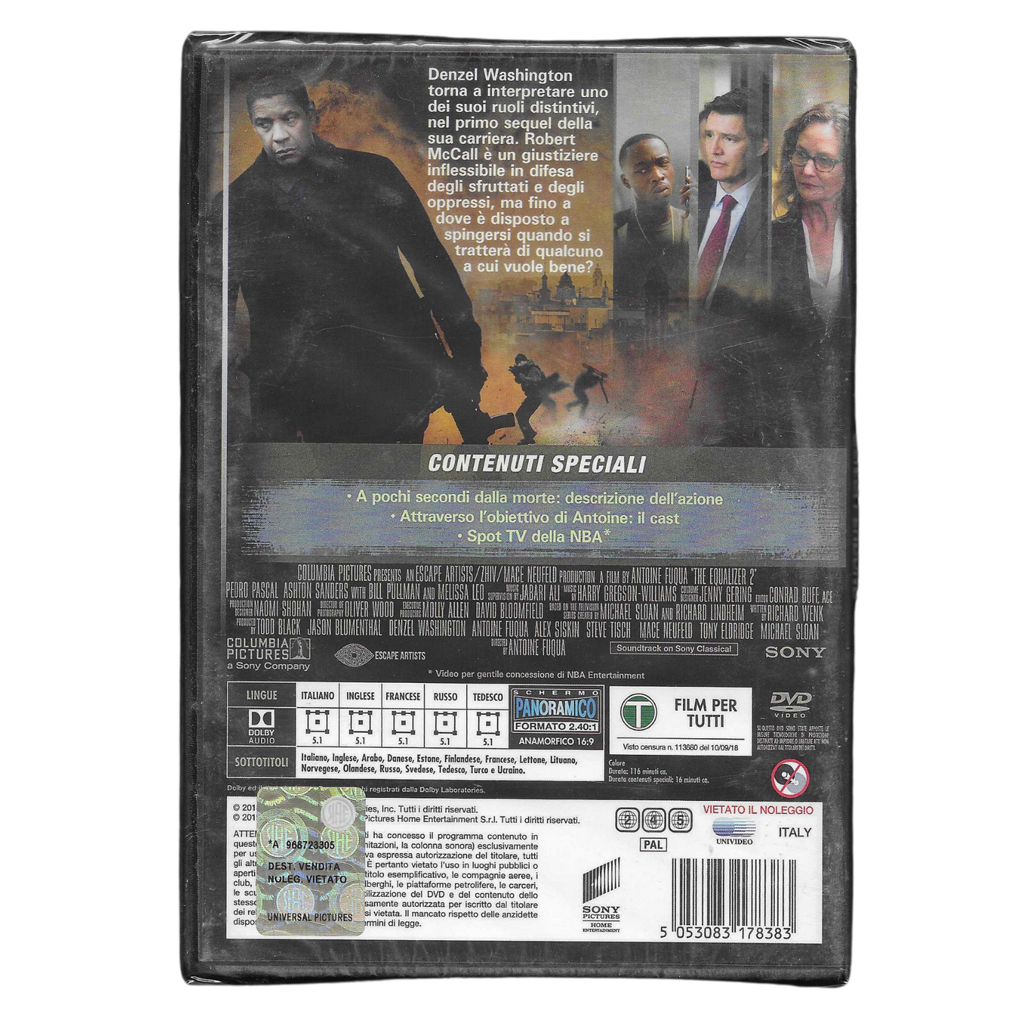 DVD "The Equalizer 2 - Senza Perdono" (2018) - NUOVO - TRD0104