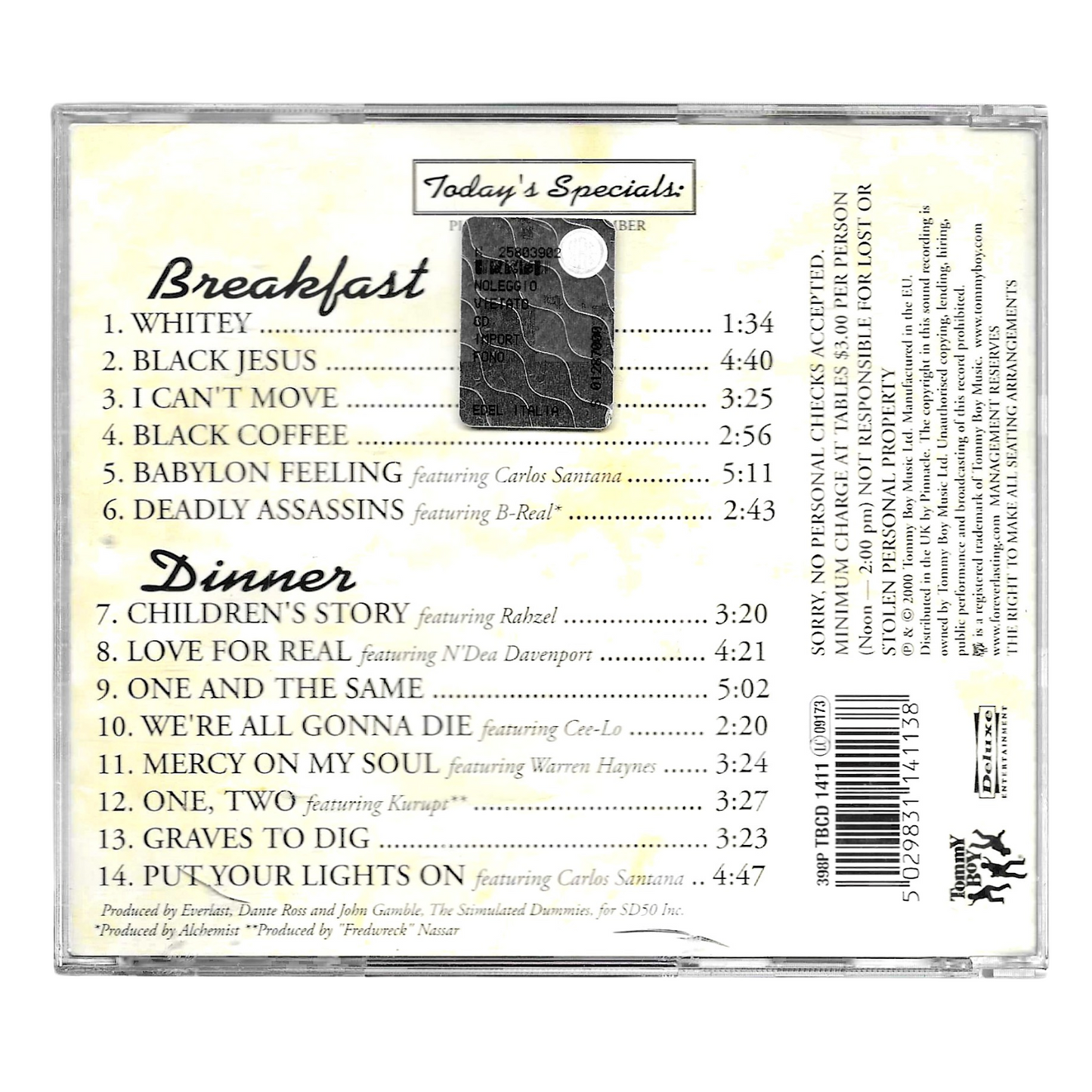 Everlast - Eat at Whitey's (2000) | CD Originale Hip-Hop/Rock | Ottime Condizioni TR0008