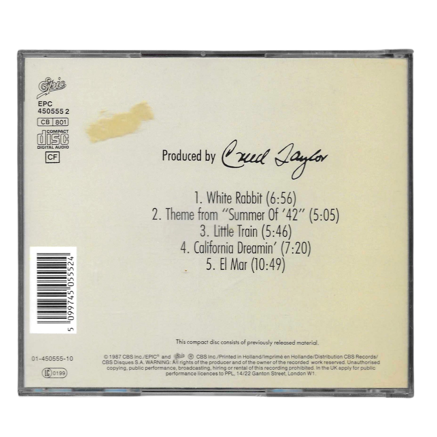 George Benson - White Rabbit CD Album (1987) | Jazz Fusion, Smooth Jazz | COME NUOVO - TR0065