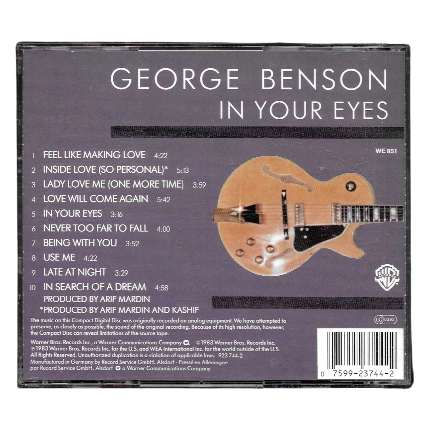 George Benson – In Your Eyes |Warner Bros Records–7599237442 |COME NUOVO -TR0183