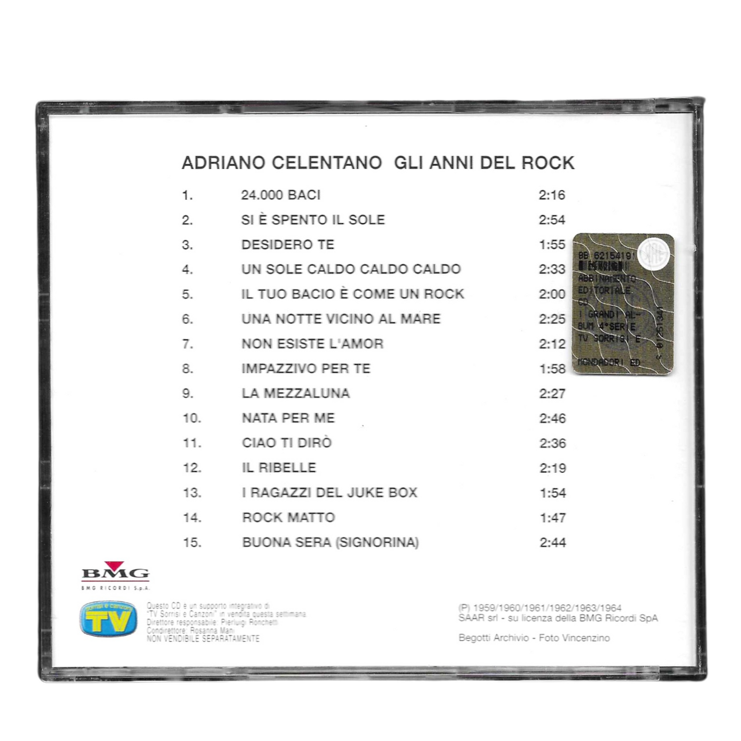 Adriano Celentano – Gli Anni Del Rock | CD EDITORIALE | COME NUOVO - TR0212