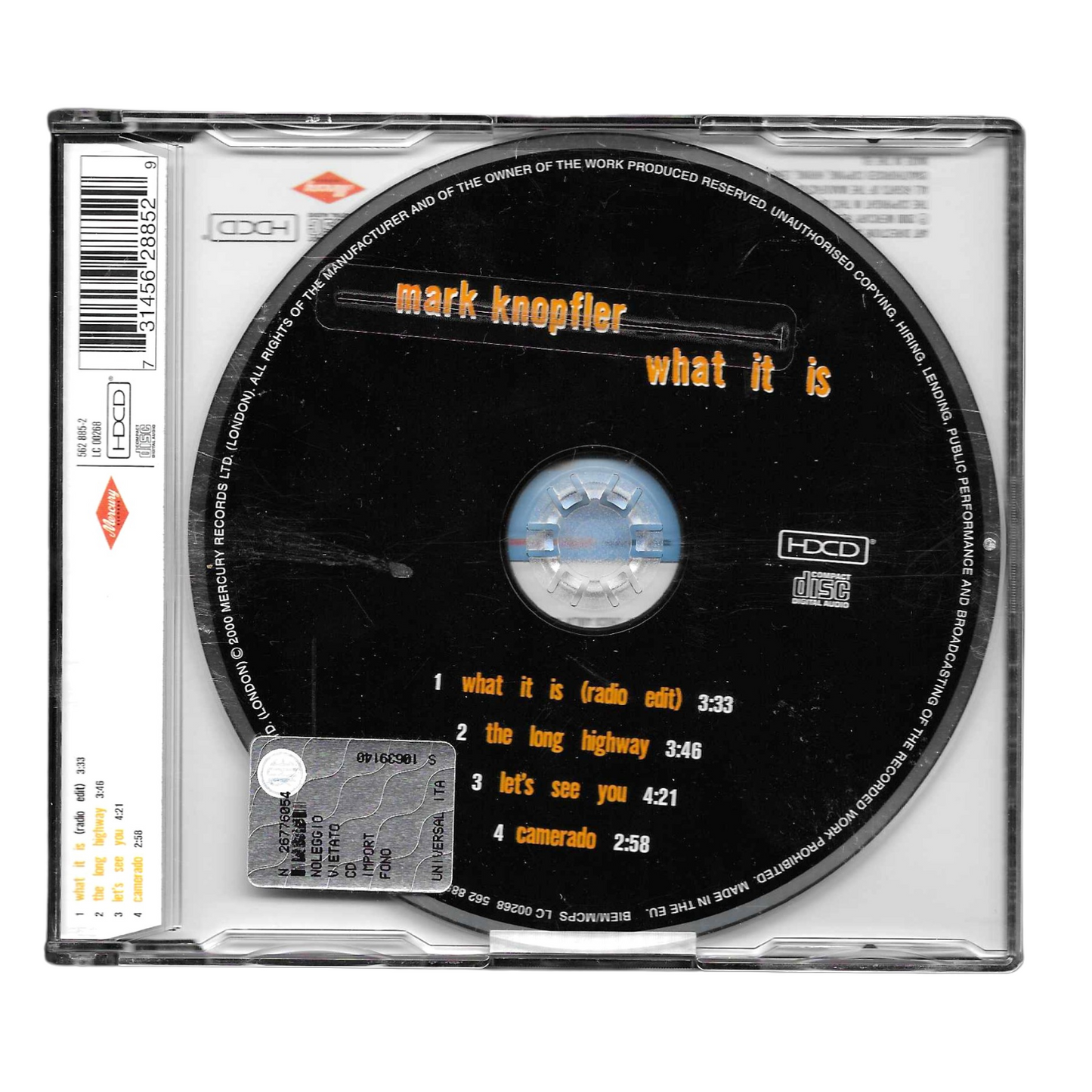 Mark Knopfler - What It Is | CD Singolo (2000) | Rock | COME NUOVO - TR0072