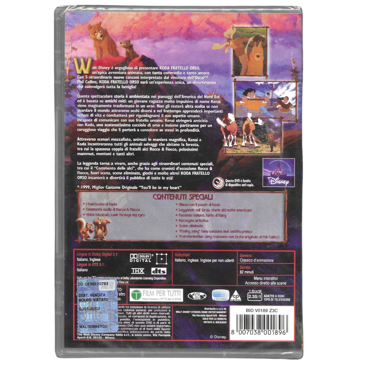 DVD Koda, Fratello Orso (2003) - Edizione Walt Disney - NUOVO - TRD0021