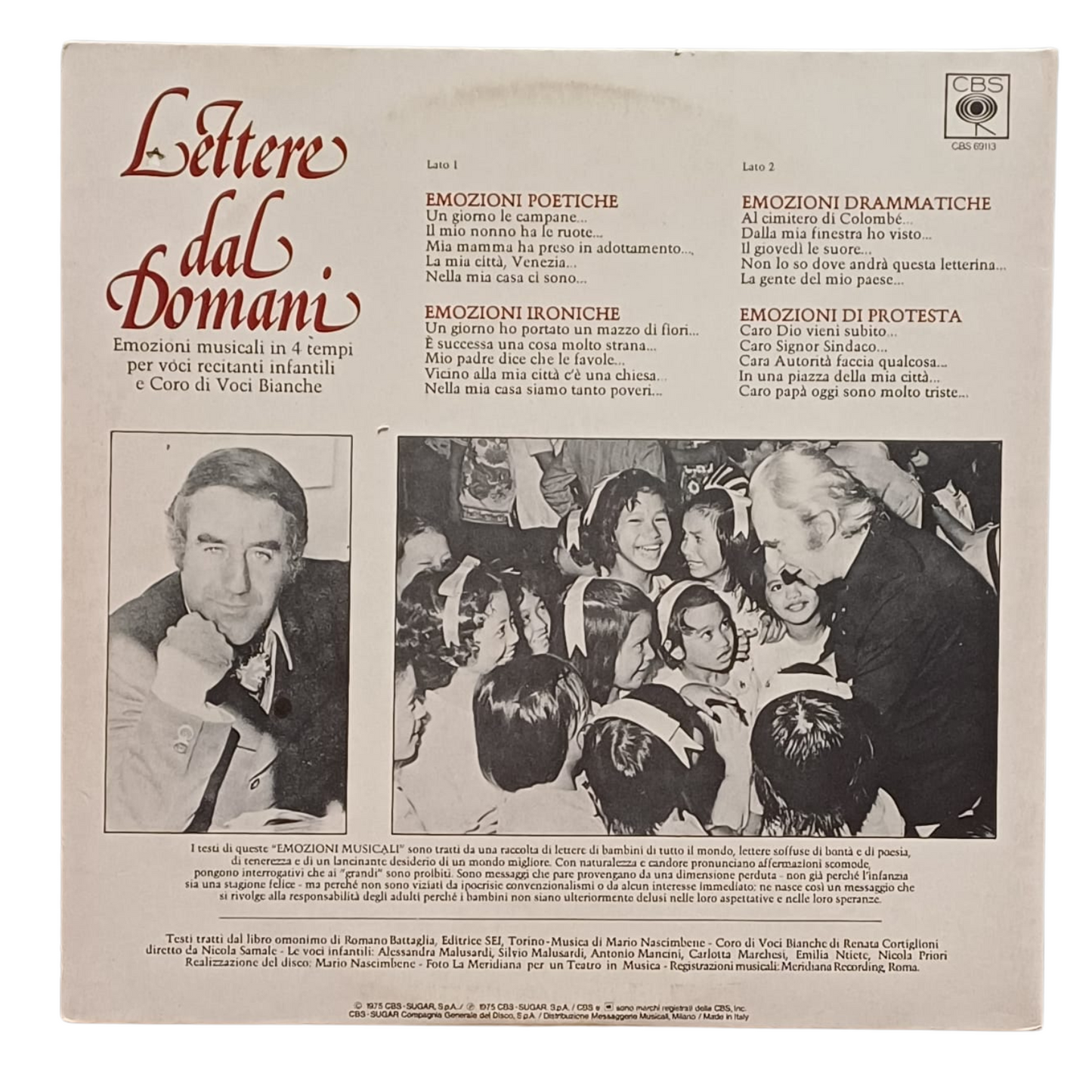 Lettere Dal Domani – CBS 69113 | Vinile 33 Giri |OTTIME CONDIZIONI (VG+)-TRV0019