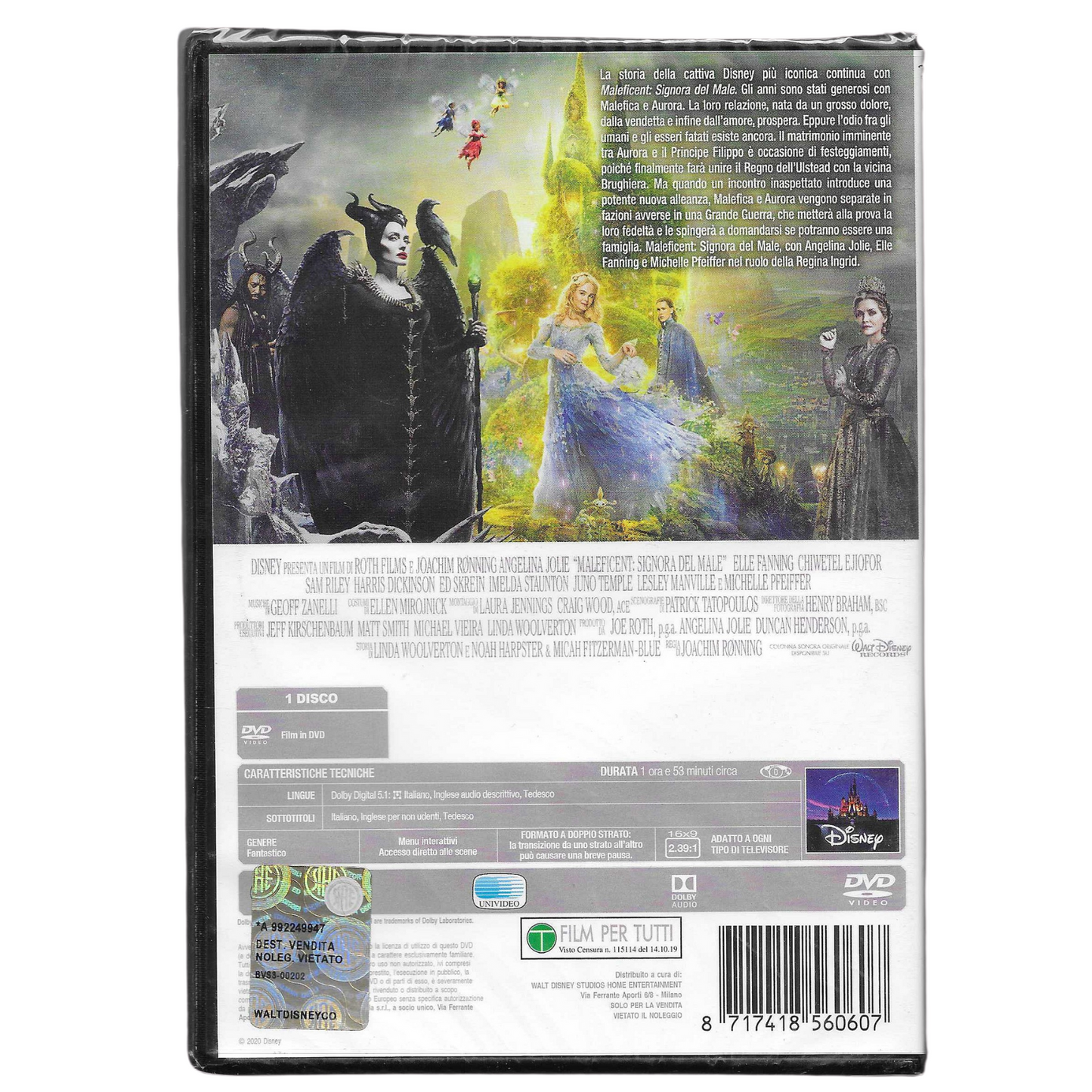 DVD "Maleficent - Signora del Male" (2019) – NUOVO - TRD0101