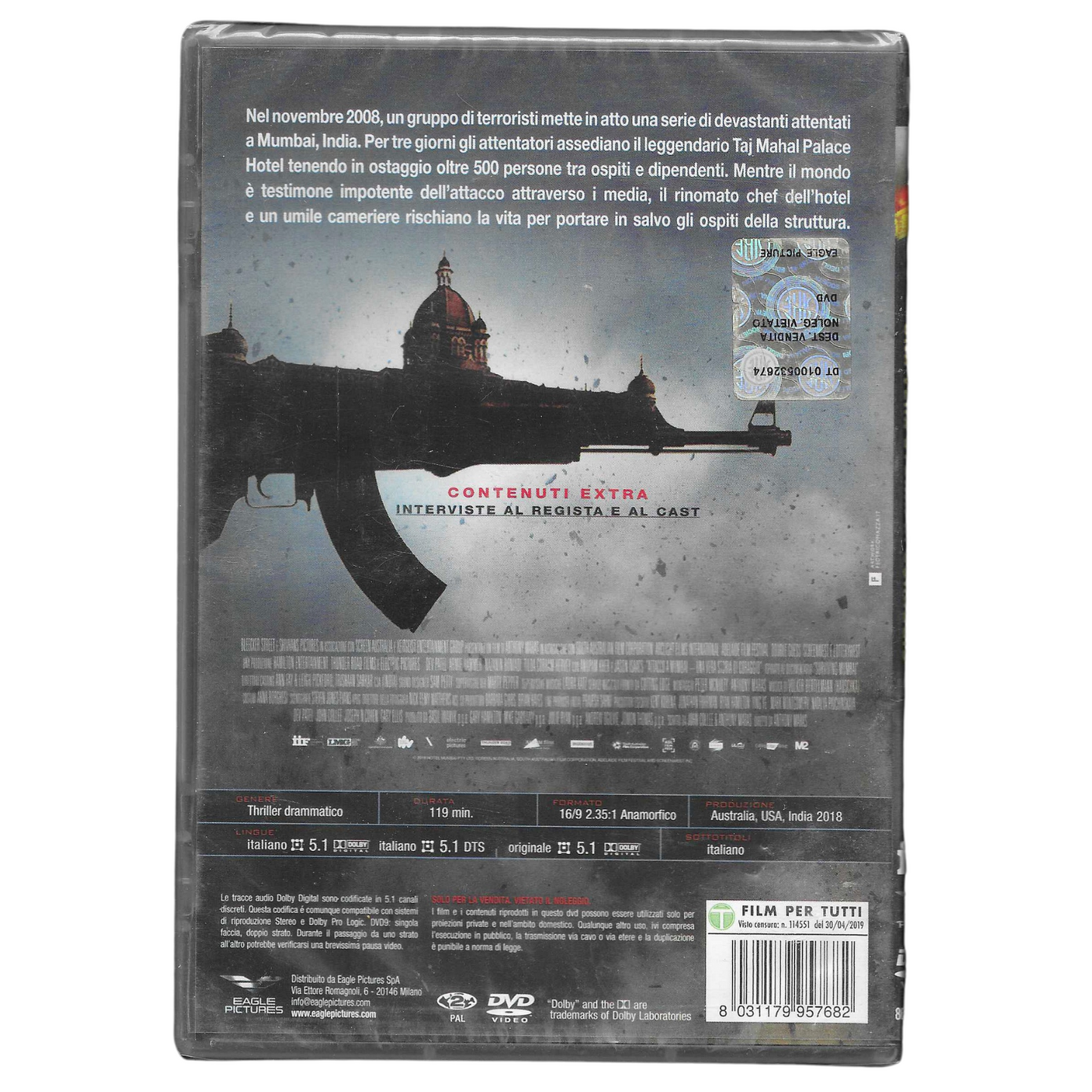 DVD "Attacco a Mumbai - Una Vera Storia di Coraggio" (2018) – Edizione M2 Pictures - NUOVO - TRD0074