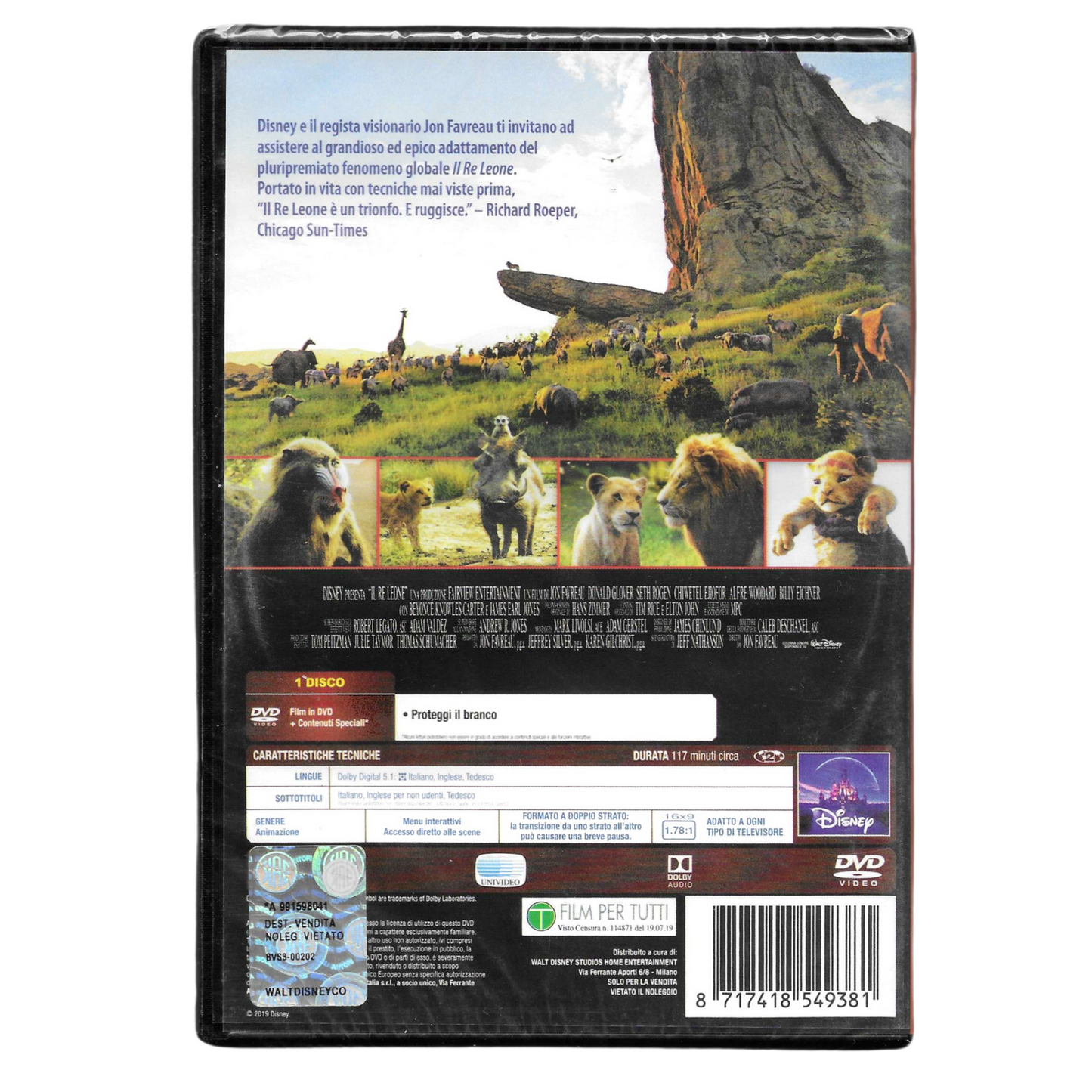 DVD IL RE LEONE (2019) - LIVE ACTION DISNEY TRD0001