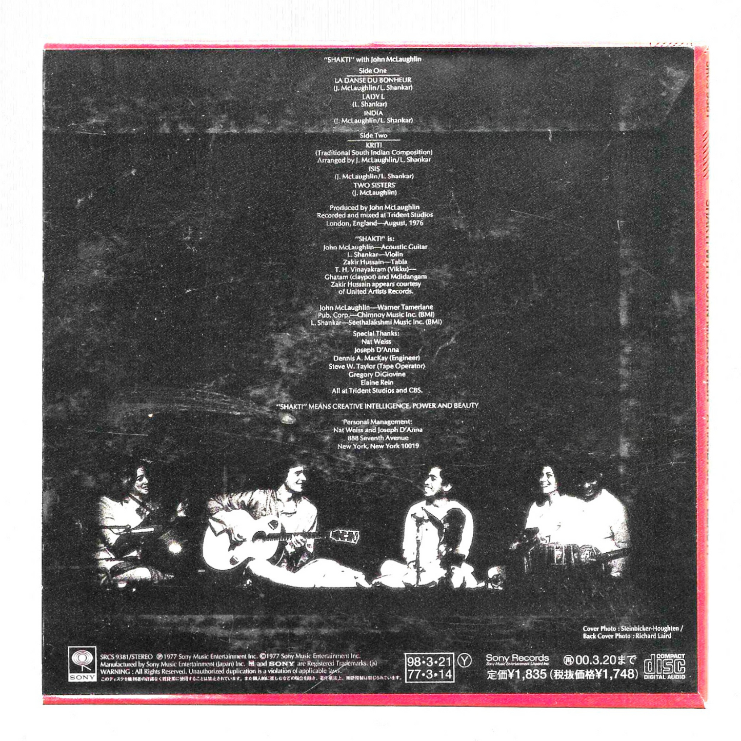 Shakti con John McLaughlin - A Handful Of Beauty | Mini LP CD Giapponese SRCS-9381 - COME NUOVO - TR0085