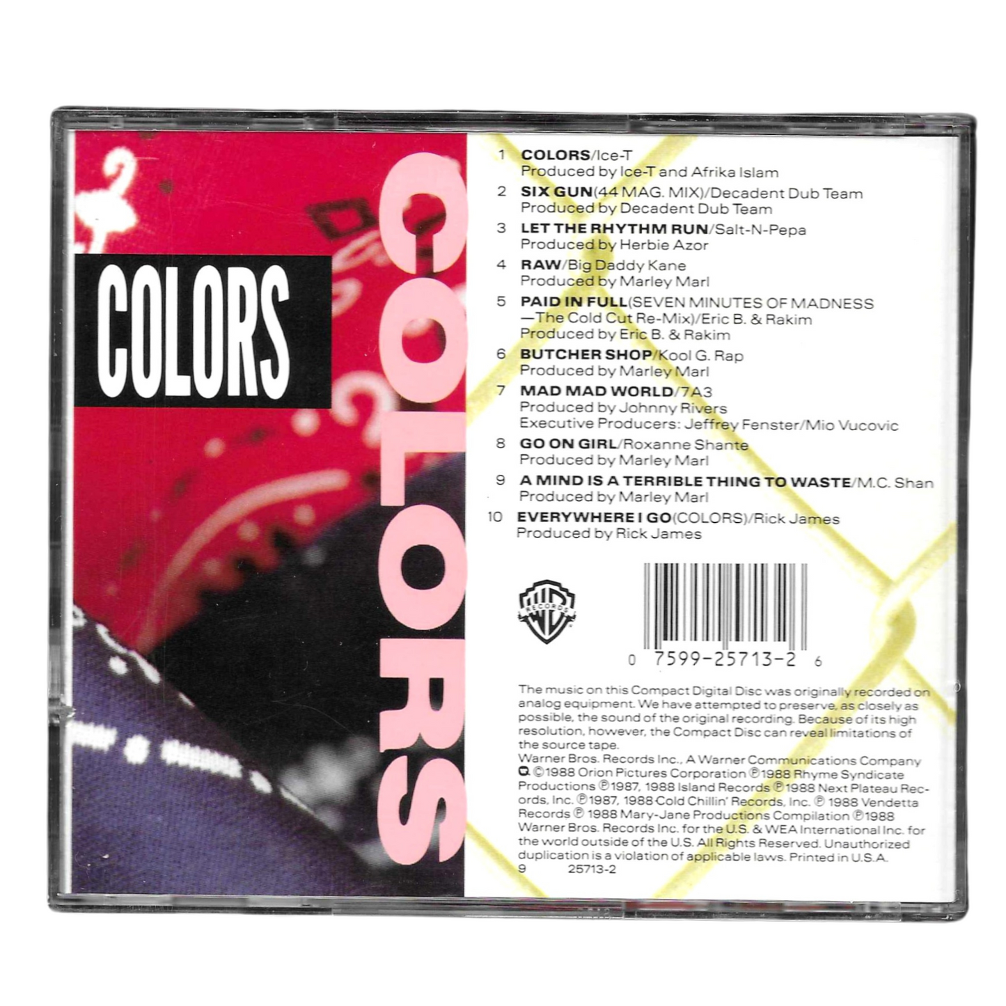 Colors - Colonna Sonora Originale | CD Hip-Hop | Come Nuovo TR0022