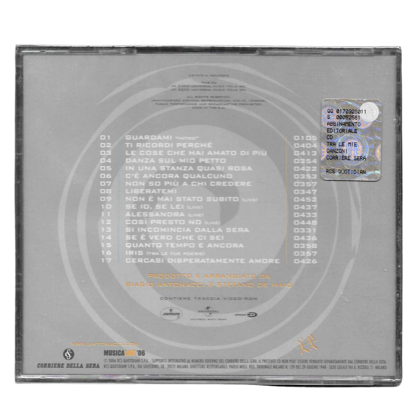 Biagio Antonacci – Tra Le Mie Canzoni | CD EDITORIALE | NUOVO - TRD0195