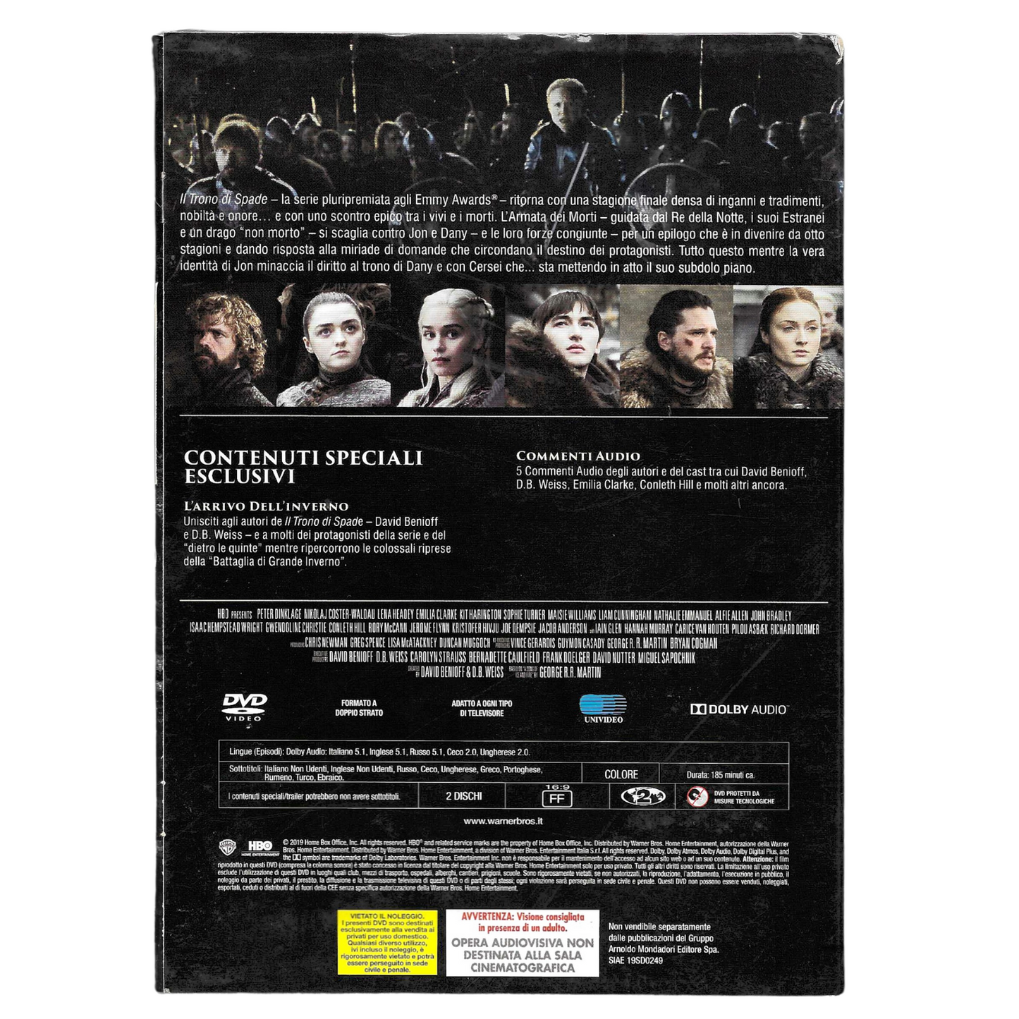 DVD Editoriale "Il Trono di Spade – L'Ottava Stagione, Parte 1" (2019) – Edizione Sigillata - NUOVO - TRD0128