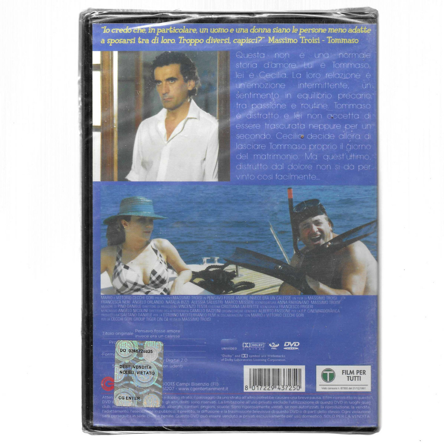 DVD "Pensavo fosse amore... invece era un calesse" (1991) - NUOVO - TRD0063