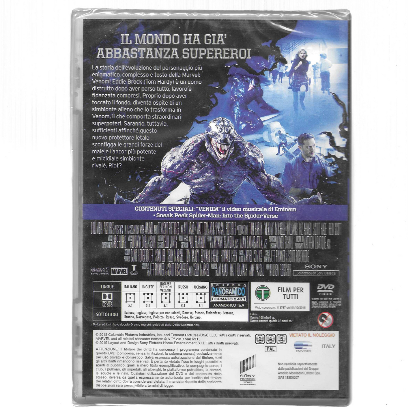DVD Venom (2018) - Edizione Sony Pictures - NUOVO - TRD0056