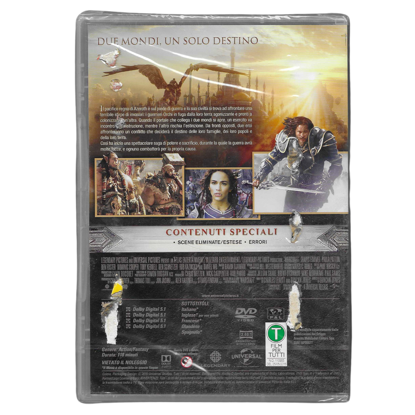 DVD Editoriale "Warcraft – L'inizio" (2016) – NUOVO - TRD0129