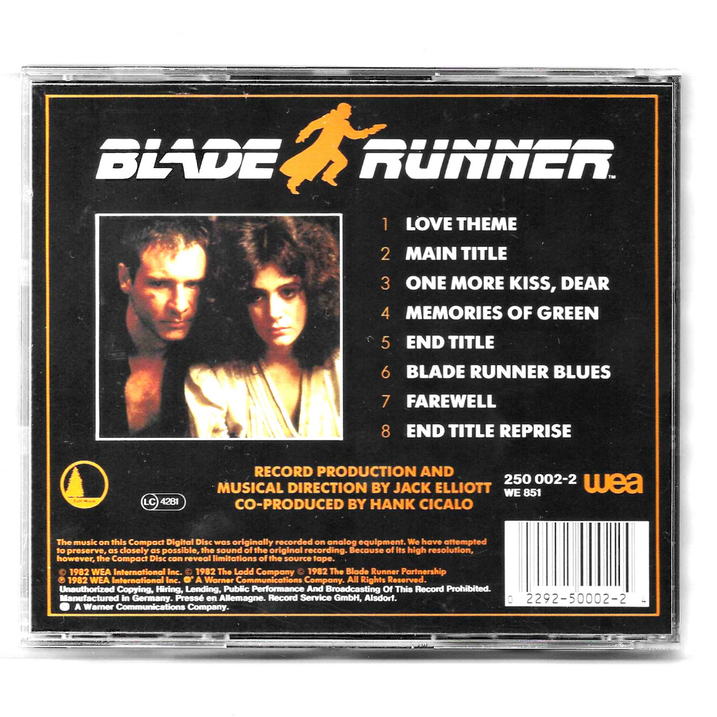 New American Orchestra - Blade Runner (1982) | CD Originale Colonna Sonora Orchestrale | COME NUVO TR0011