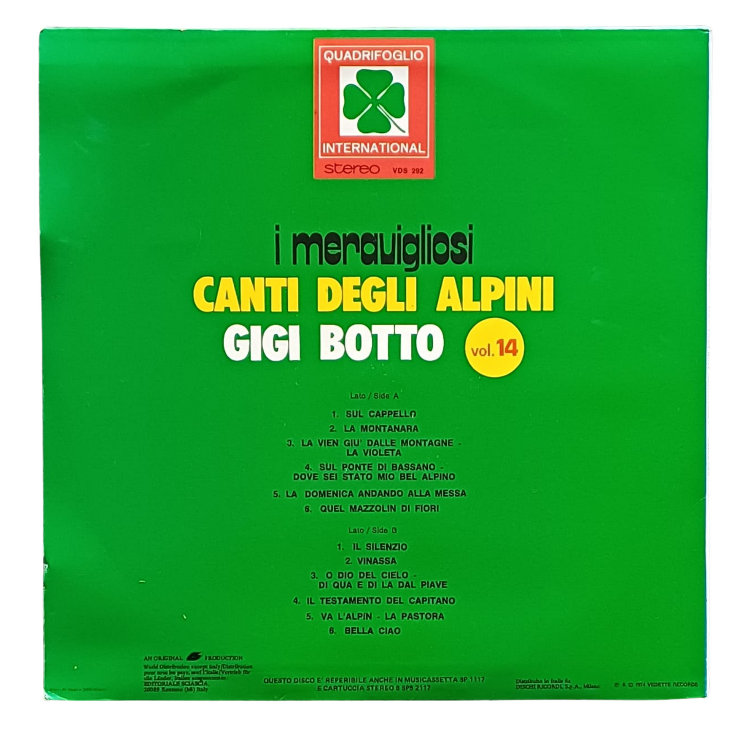 Gigi Botto – I Meravigliosi Canti Degli Alpini Vol.14 | LP VDS 292 | COME NUOVO (NM) TRV0060