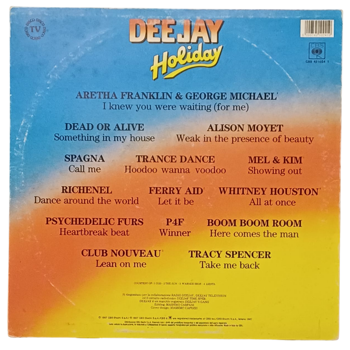 Various – Dee Jay Time Holiday | LP Vinile – CBS 451024 1 – 1987 | (VG+) TRV0129