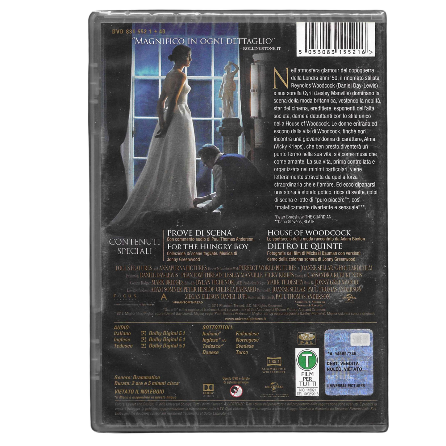 DVD "Il Filo Nascosto" (2017) – Edizione Universal Pictures - NUOVO - TRD0083