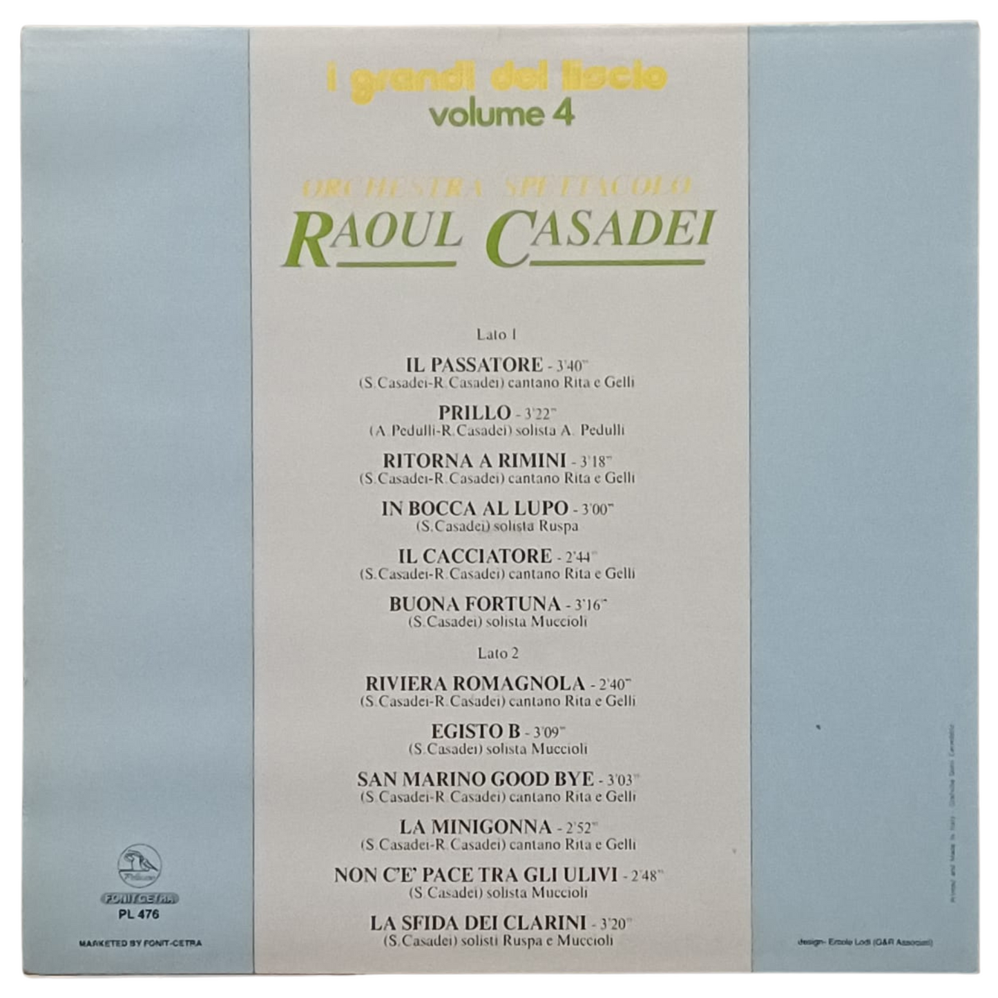 Orchestra Spettacolo Raoul Casadei – I Grandi Del Liscio Vol.4| (VG+) TRV0125