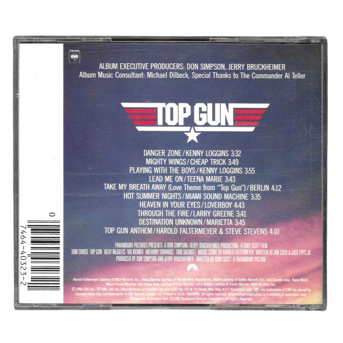 Top Gun - Original Motion Picture Soundtrack | CD Album | Ottime Condizioni - TR0144