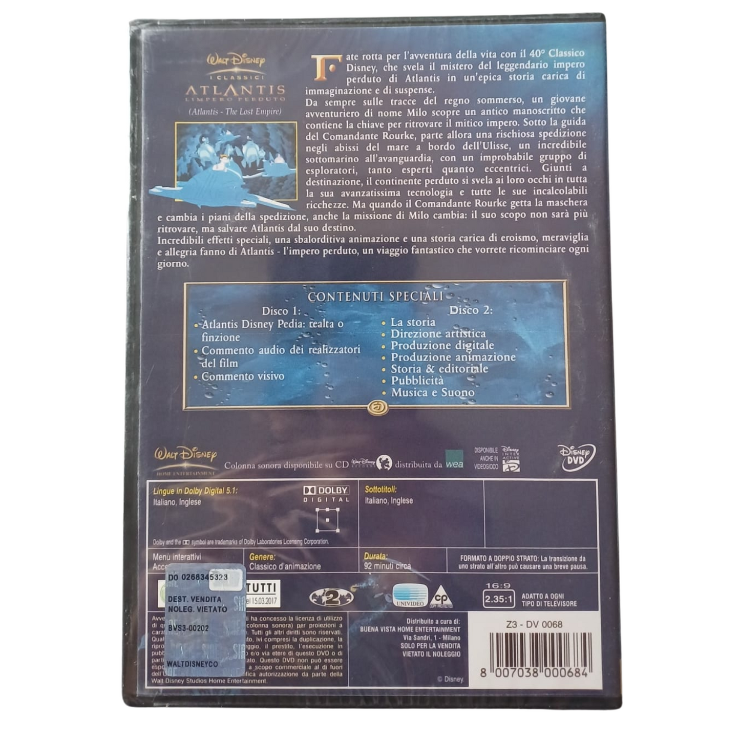 DVD Atlantis - L'Impero Perduto (2001) - Edizione Deluxe Disney -TRD0004