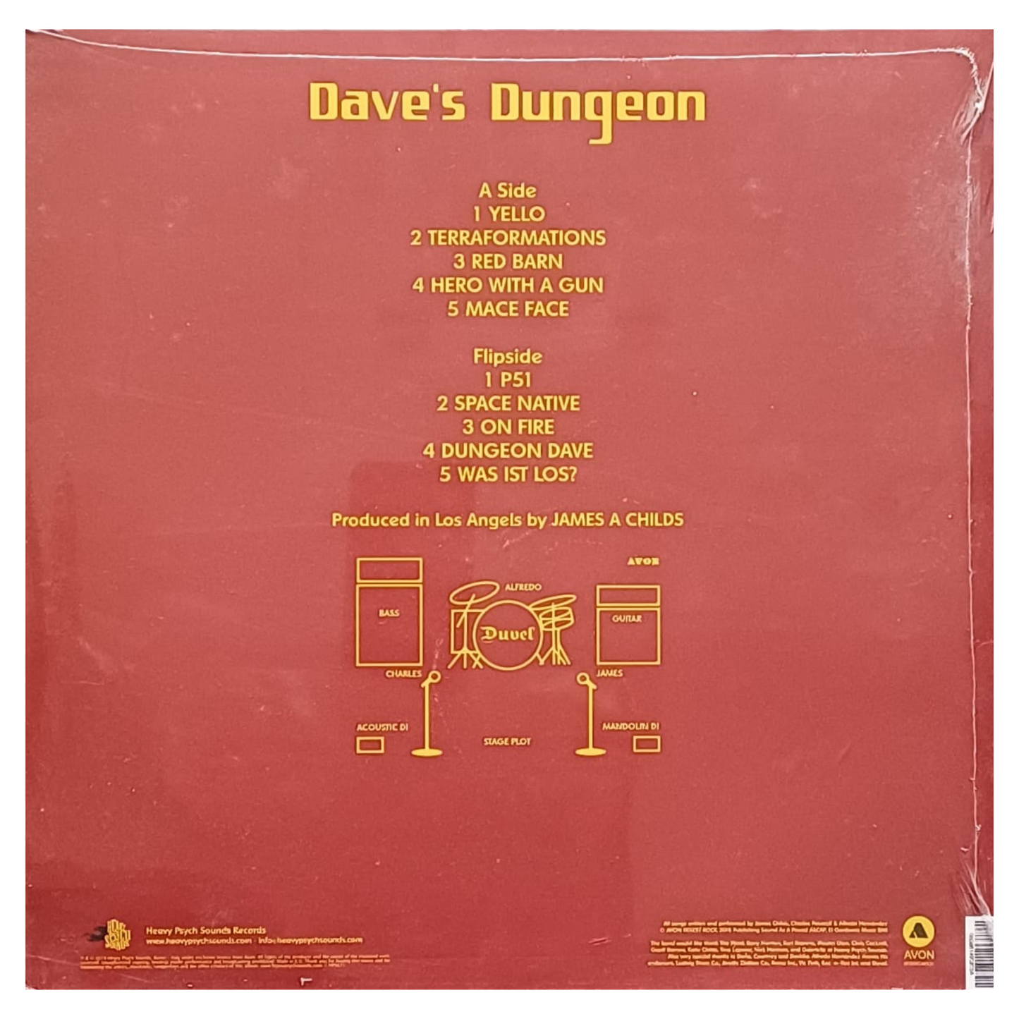 Avon – Dave's Dungeon |LP 2018 – HPS071 – Acid/Psychedelic | NUOVO - TRV0109