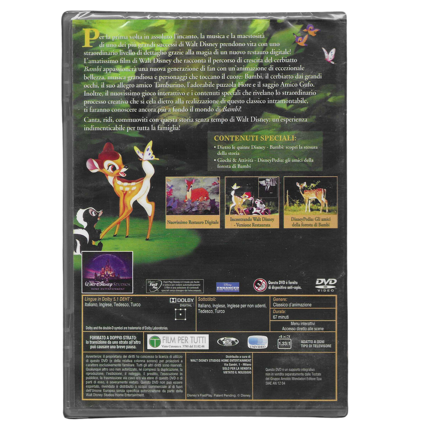 DVD Editoriale "Bambi - Edizione Speciale" - Walt Disney - NUOVO - TRD0040