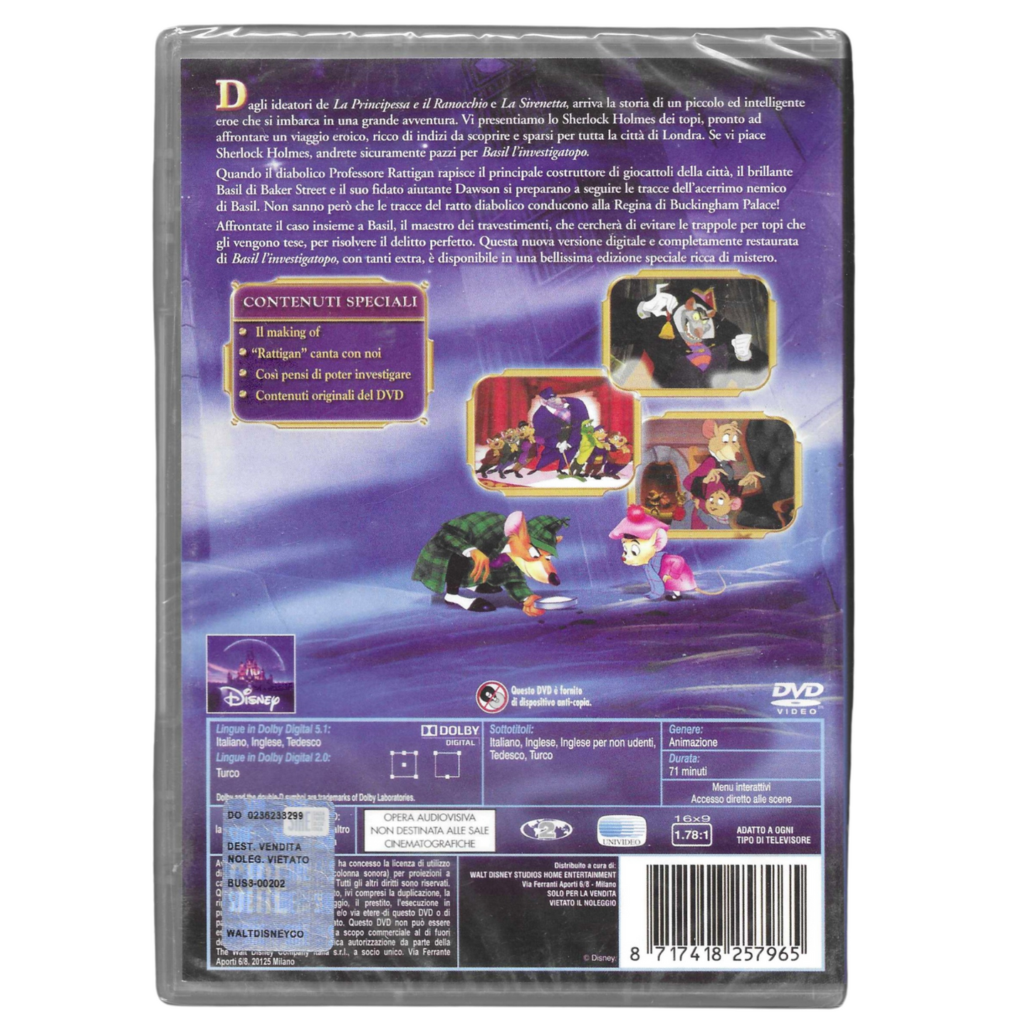DVD Basil l'Investigatopo  - Edizione Speciale Disney - NUOVO - TRD0018
