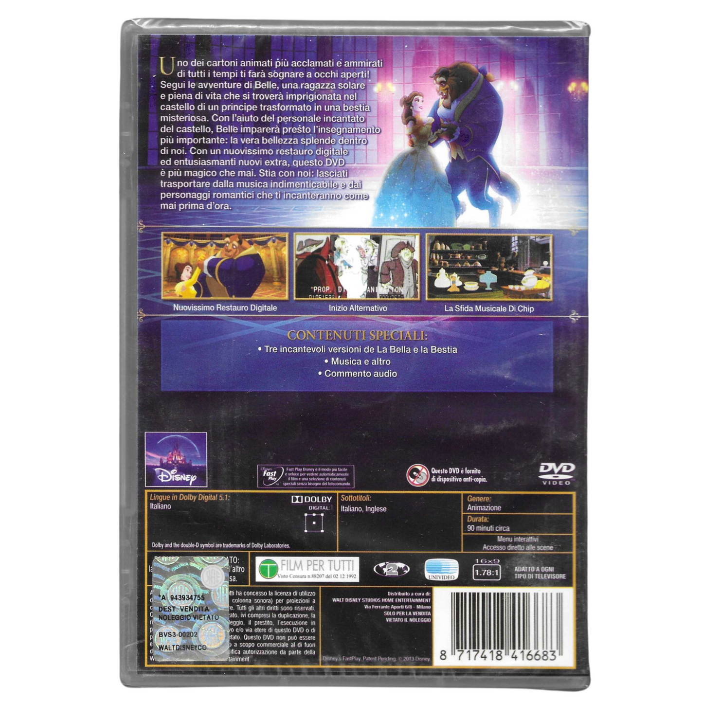 DVD La Bella e la Bestia (1991) - Edizione Speciale Disney - NUOVO - TRD0022