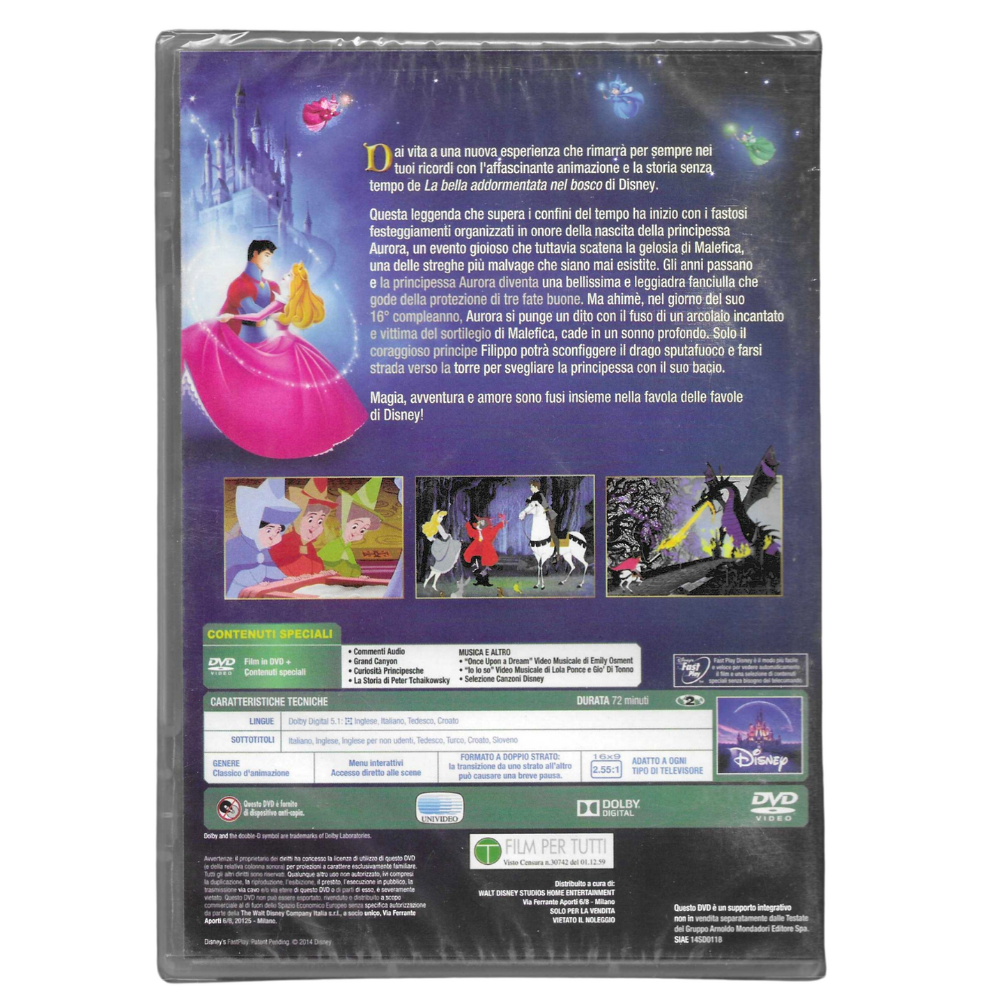 DVD Editoriale  La Bella Addormentata nel Bosco  - Disney - NUOVO - TRD0045