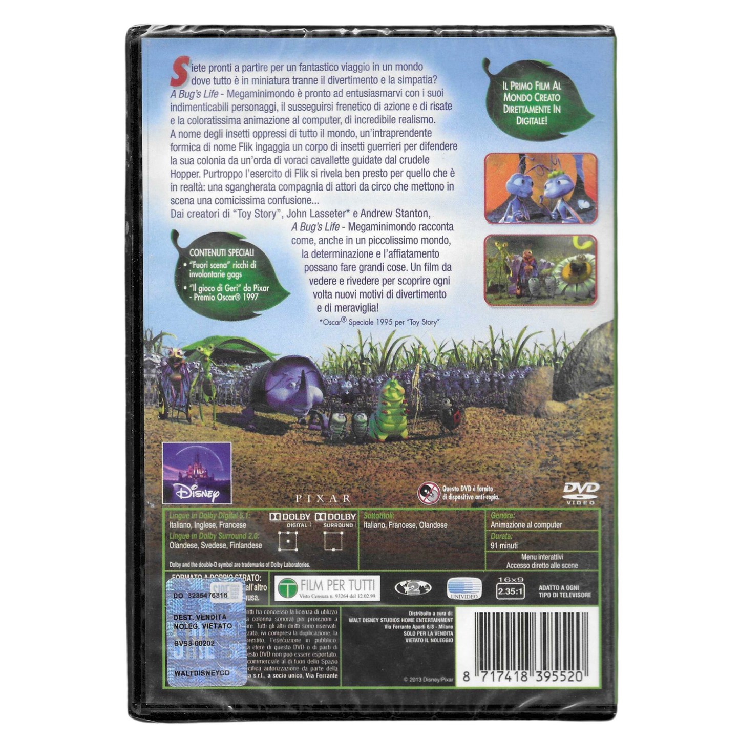 DVD A Bug's Life - Megaminimondo (1998) - Edizione Disney/Pixar - NUOVO - TRD0025