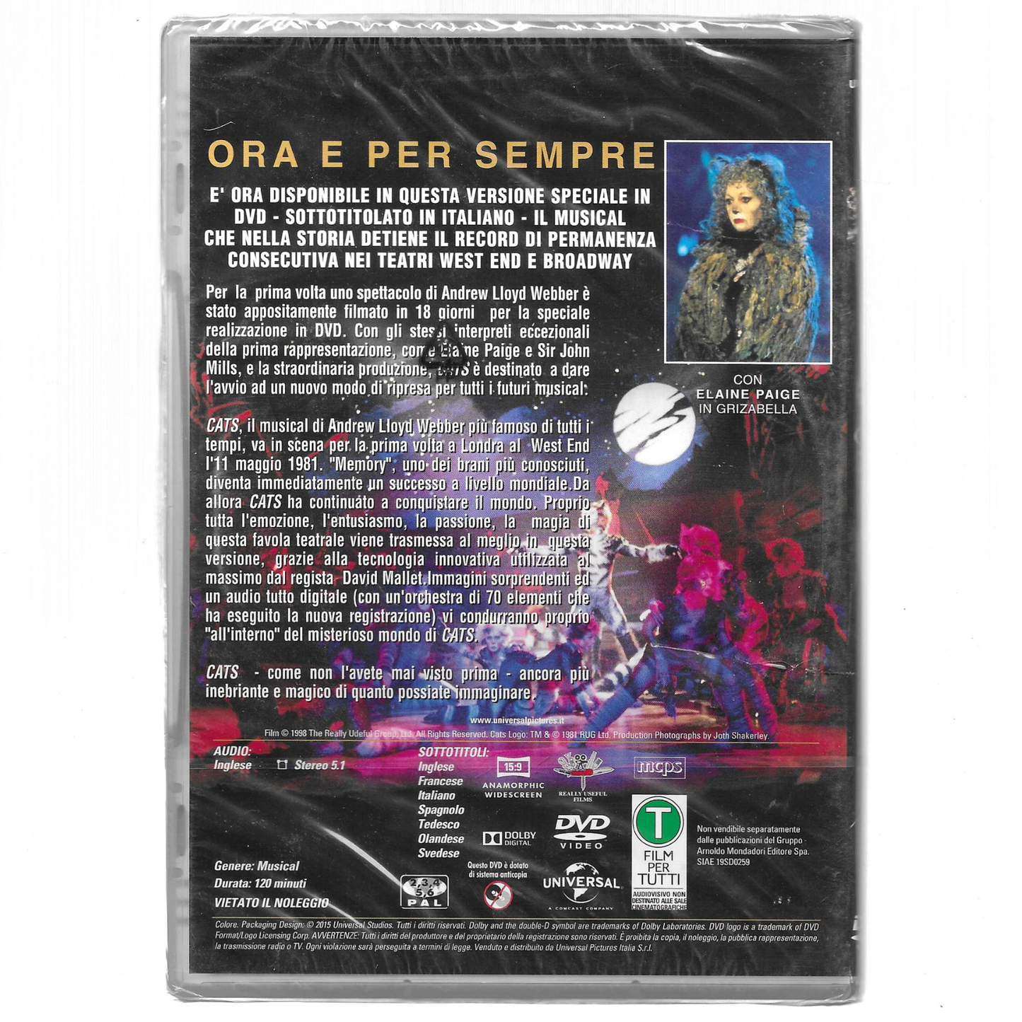 DVD Editoriale "Cats" – Edizione Commemorativa Universal - NUOVO - TRD0066