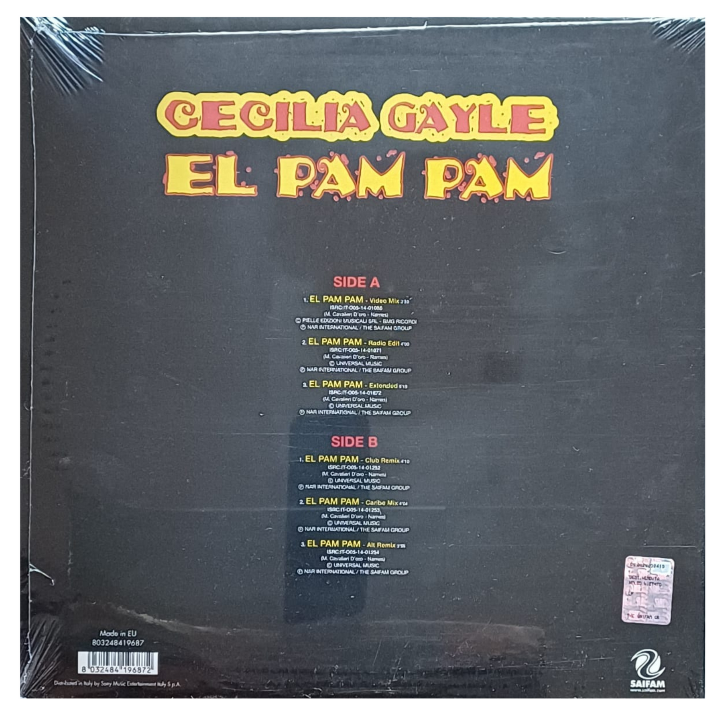 Cecilia Gayle – El Pam Pam |12" Maxi – SAI 10013 – Vinile Rosso | (M) TRV0111
