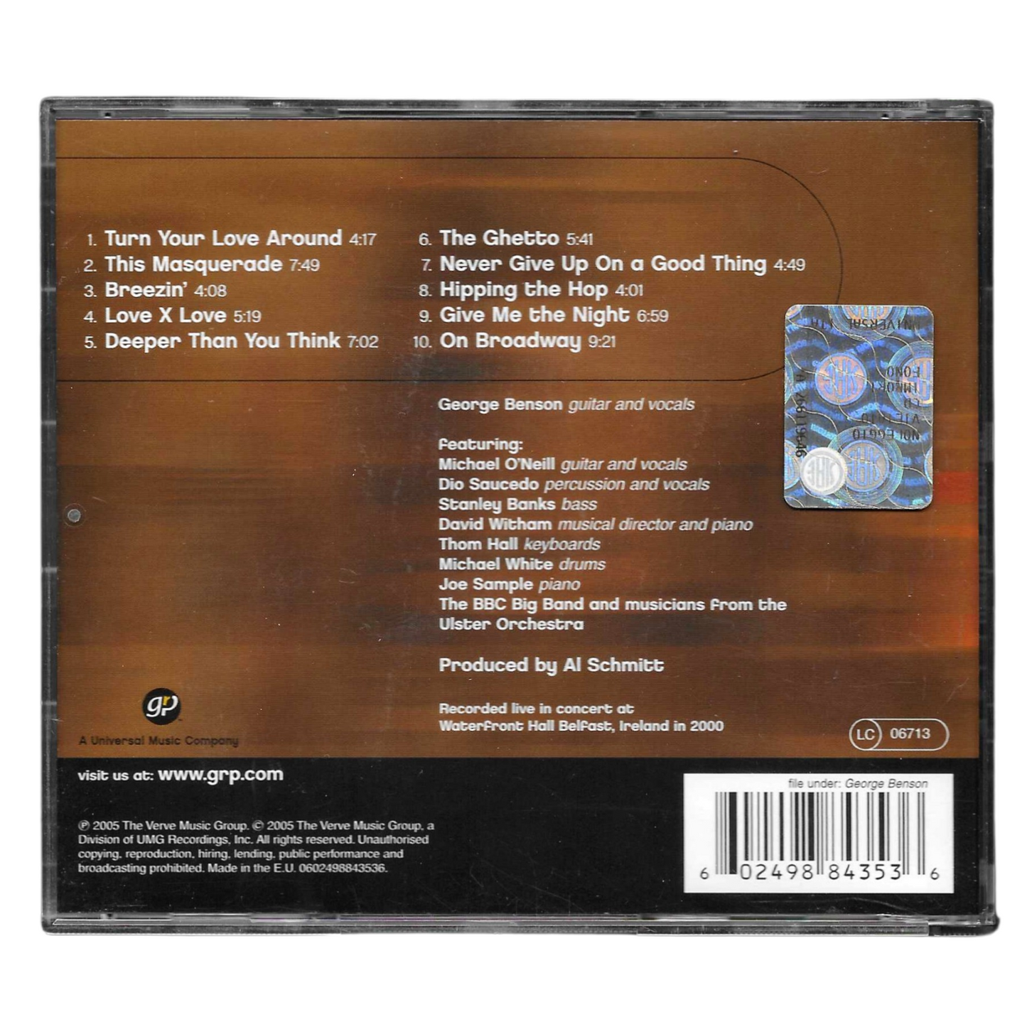 George Benson - Live Best Of | CD Album | Ottime Condizioni - TR0146