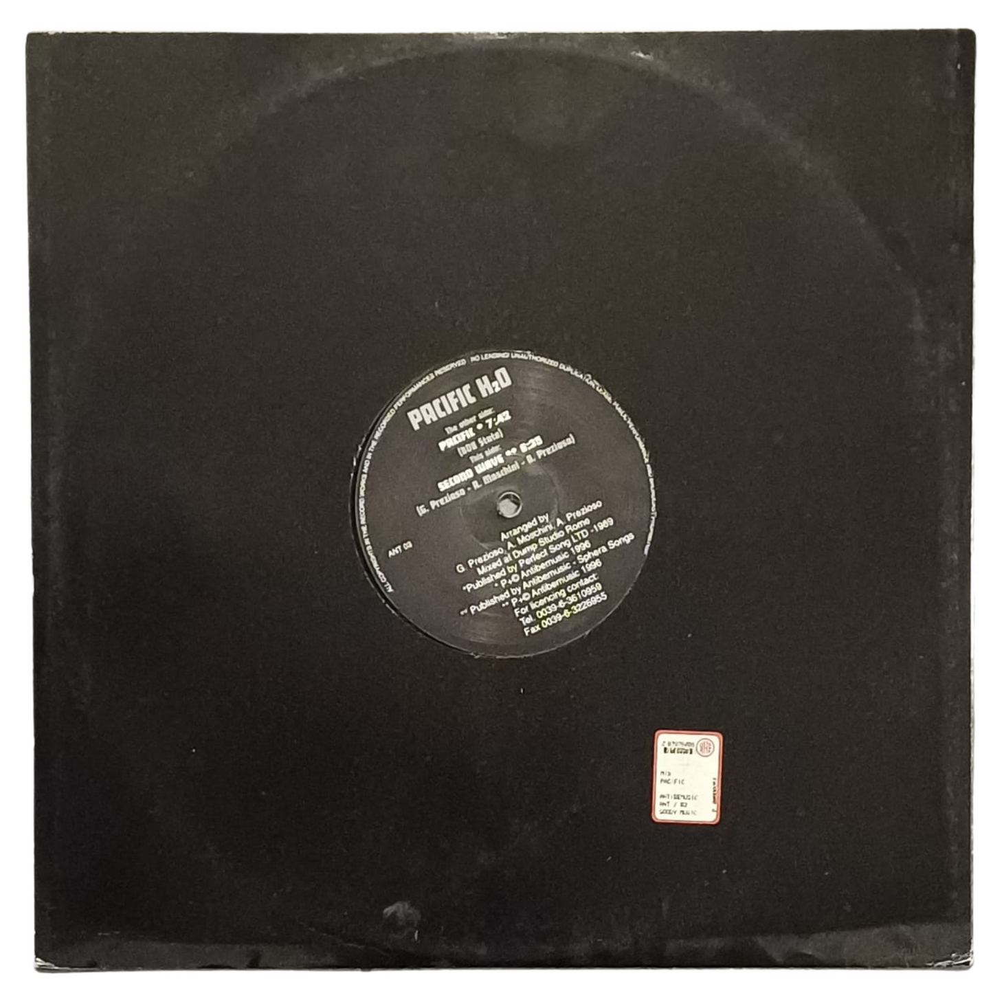 H2O – Pacific / Second Wave | 12" ANT 003–1996 – Antibemusic | VG - TRV0121