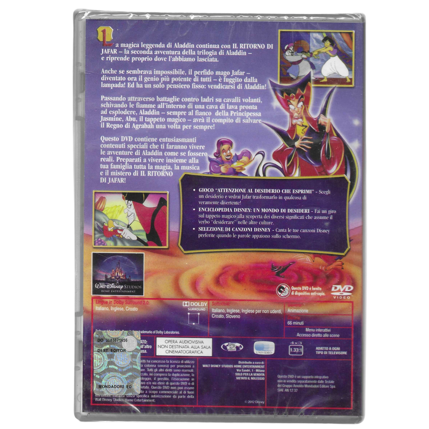 DVD Il Ritorno di Jafar (1994) - Edizione Speciale Disney - NUOVO - TRD0054
