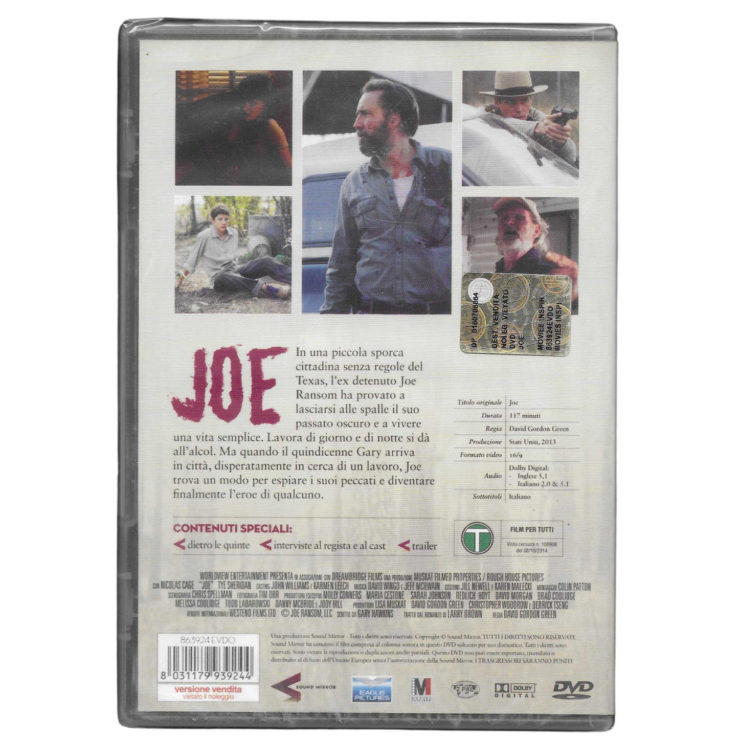 DVD "Joe" (2013) - NUOVO - TRD0106