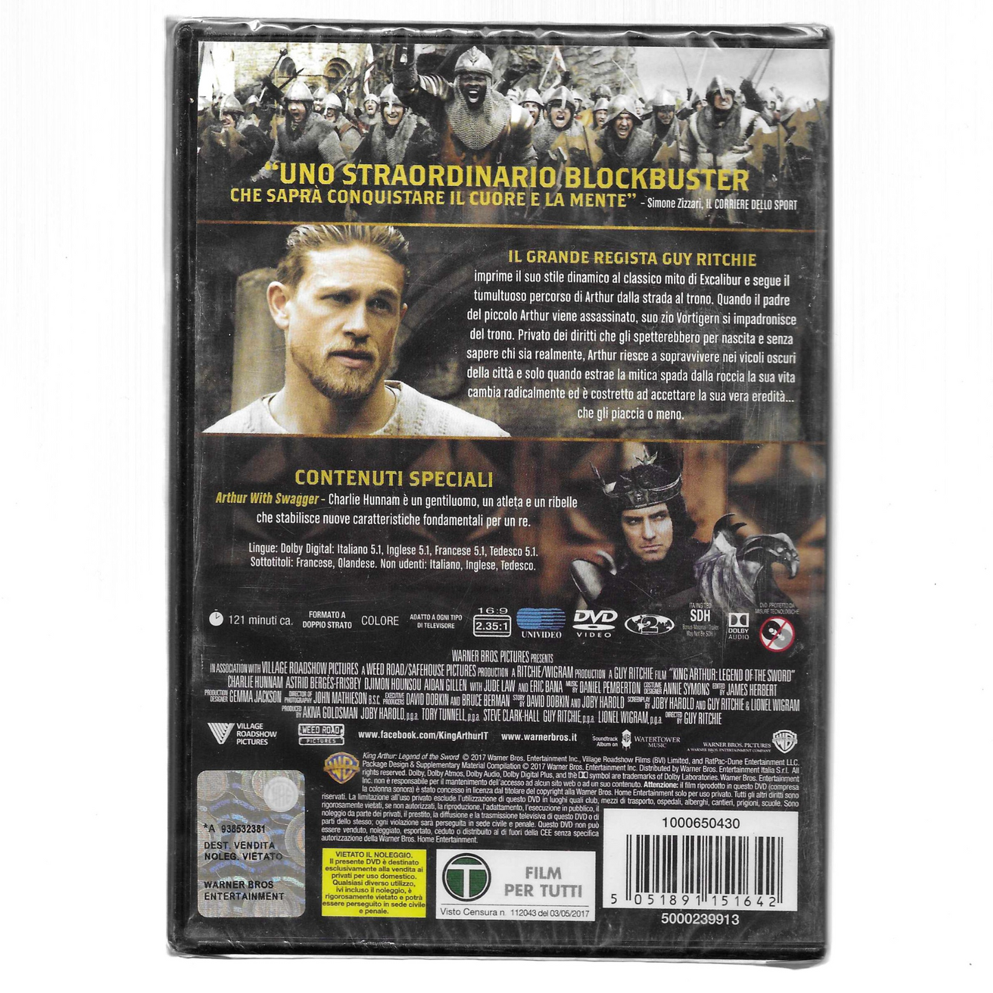 DVD "King Arthur: Il Potere della Spada" (2017) -NUOVO - TRD0064
