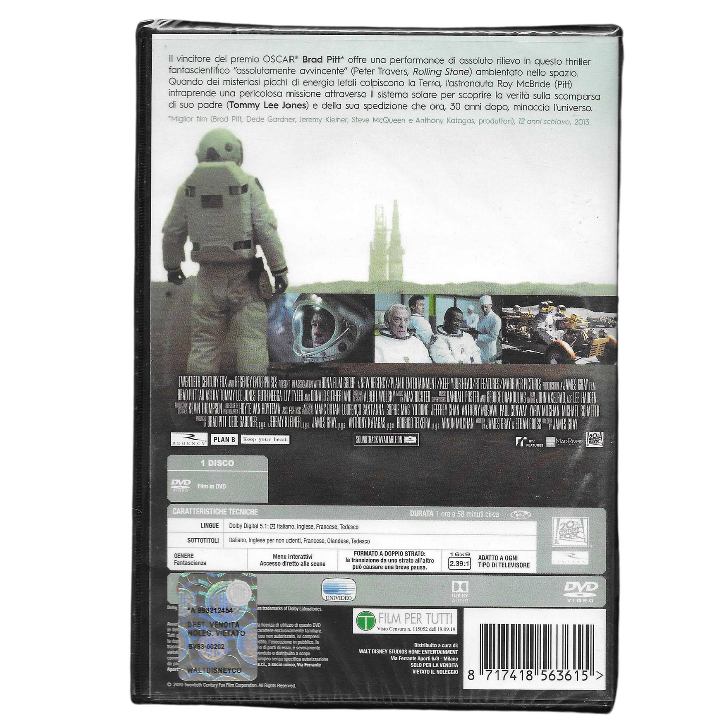 DVD "Ad Astra" (2019) – Edizione 20th Century Fox - NUOVO -TRD0092