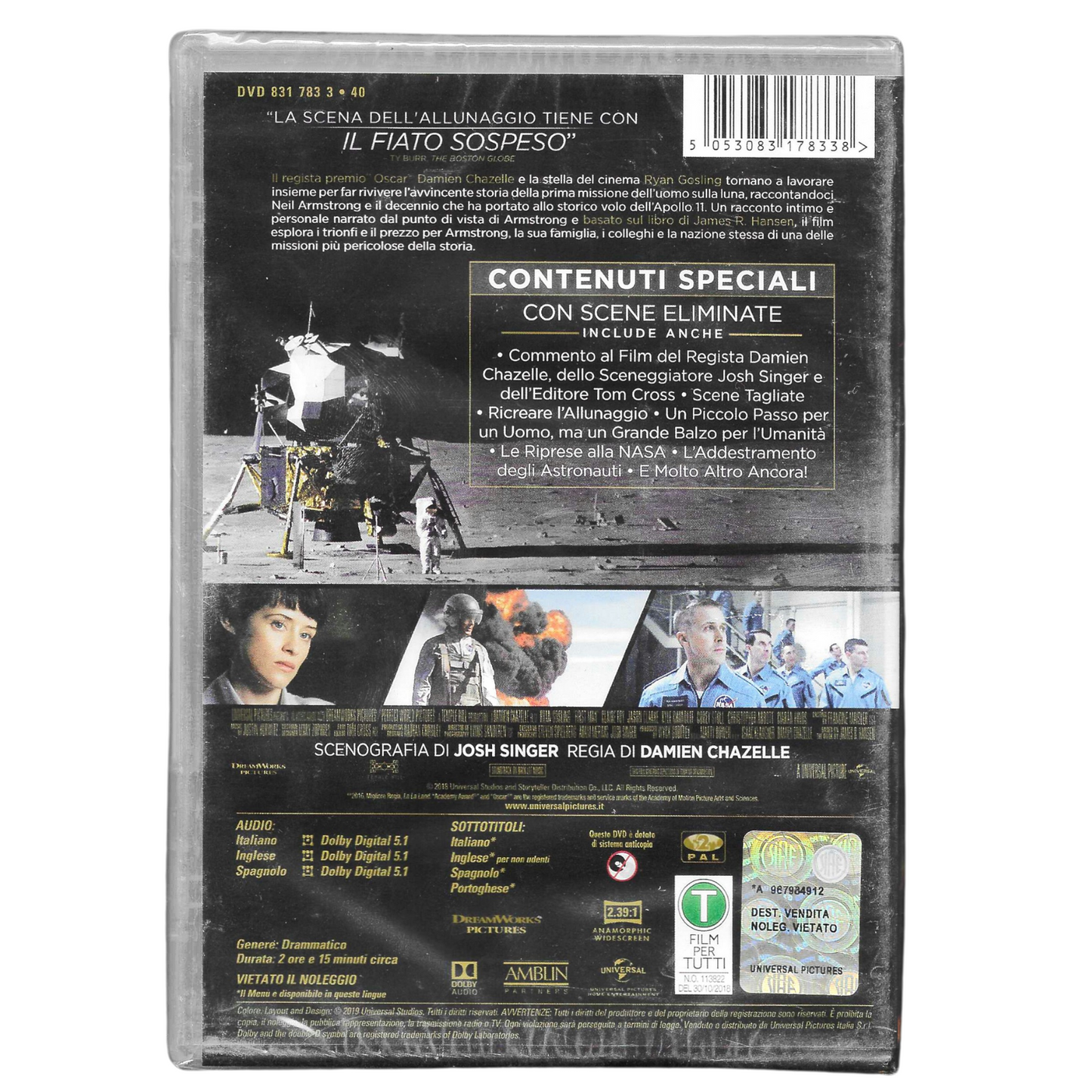 DVD "First Man - Il Primo Uomo" (2018) – Edizione Universal Pictures - NUOVO - TRD0093