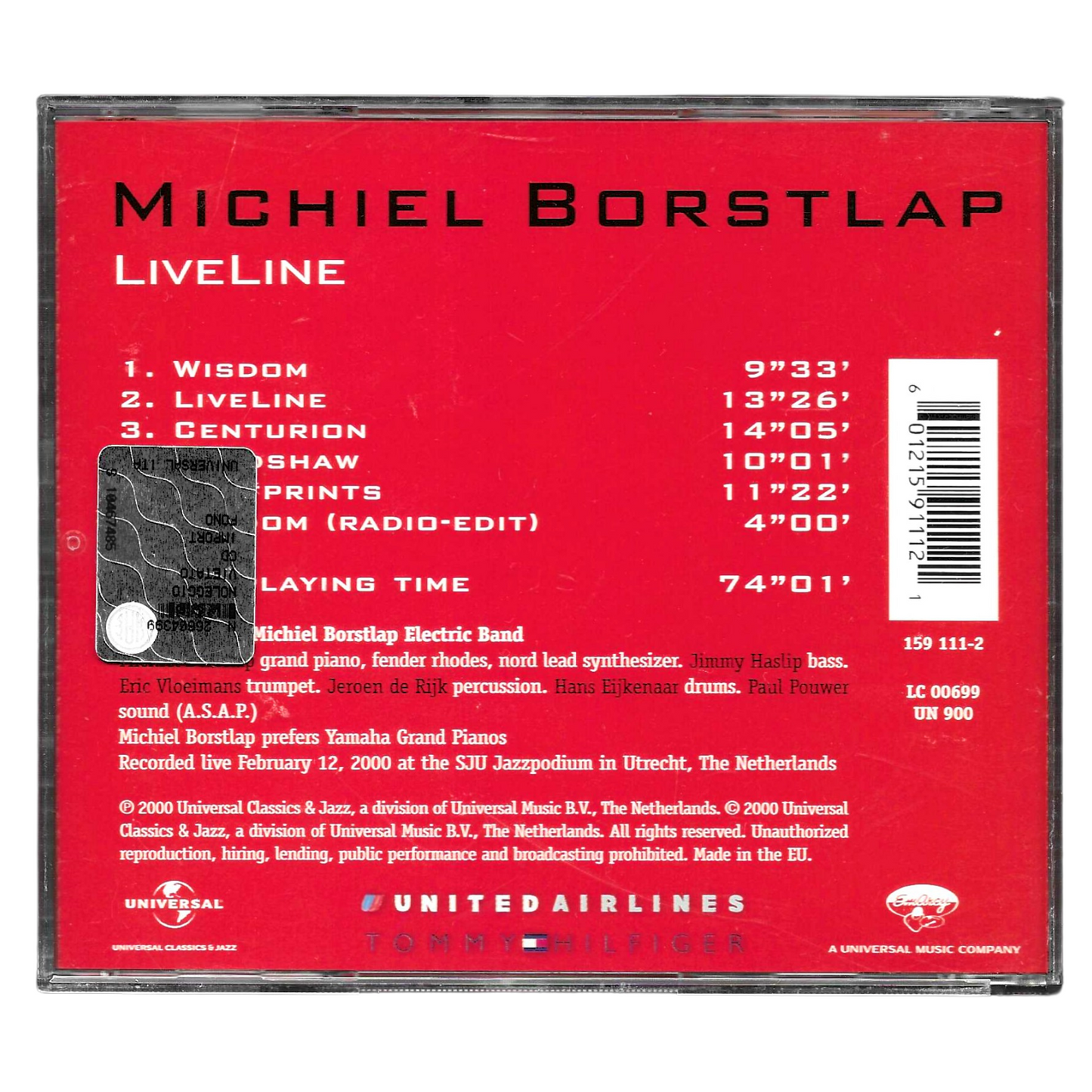 Michiel Borstlap – Liveline | CD 2000 Universal | COME NUOVO-TR0291